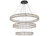 Elegant Lighting Monroe 3-Light Black Crystal LED Drum Tiered Chandelier