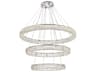 Elegant Lighting Monroe 3-Light Chrome Crystal LED Drum Tiered Chandelier