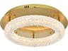 Elegant Lighting Bowen 1-Light Satin Gold Round Semi Flush Mount