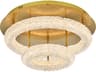 Elegant Lighting Bowen 2-Light Satin Gold Round Tiered Semi Flush Mount