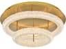 Elegant Lighting Bowen 2-Light Satin Gold Round Tiered Semi Flush Mount