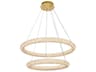 Elegant Lighting Bowen 2-Light Satin Gold Tiered Pendant
