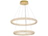 Elegant Lighting Bowen 2-Light Satin Gold Round Tiered Pendant