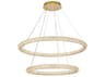 Elegant Lighting Bowen 2-Light Satin Gold Round Tiered Pendant