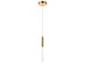 Elegant Lighting Ruelle 1-Light Gold Crystal LED Cylinder Mini Pendant