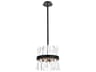 Elegant Lighting Serephina 6-Light Black Crystal Linear Mini Pendant