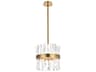 Elegant Lighting Serephina 6-Light Satin Gold Crystal Linear Mini Pendant