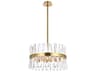 Elegant Lighting Serephina 10-Light Satin Gold Crystal Linear Pendant