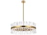 Elegant Lighting Serephina 16-Light6-Light Satin Gold Crystal Linear Pendant