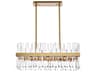 Elegant Lighting Serephina 16-Light6-Light Satin Gold Crystal Linear Island Pendant