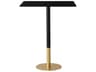 Elegant Lighting Ronan Black Gold Rectangular Faux Marble Bar Table