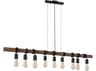Eglo Violon 9-Light Black Dark Brown Wood Linear Island Pendant