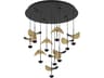 Eglo Dracera 10-Light Black Gold Leaf Geometric Pendant