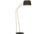 Eglo Almerimar Black Brushed Gold Fabric Brass Foil Floor Lamp