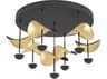 Eglo Dracera 7-Light Black Gold Leaf Semi Flush Mount