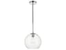 Elegant Lighting Baxter 1-Light Chrome Glass Globe Mini Pendant