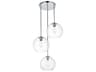 Elegant Lighting Baxter 3-Light Chrome And Clear Glass Globe Pendant