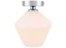 Elegant Lighting Gene 1-Light Chrome Glass Semi Flush Mount