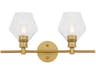Elegant Lighting Gene 2-Light Brass Glass LED Vanity Light