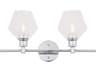 Elegant Lighting Gene 2-Light Chrome Glass Vanity Light