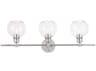 Elegant Lighting Collier 3-Light Chrome Glass LED Vanity Light