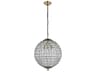 Elegant Lighting Earlene 3-Light Antique Bronze Crystal Globe Pendant