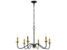 Elegant Lighting Rohan 6-Light Brass And Black Candelabra Chandelier