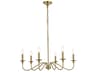 Elegant Lighting Rohan 6-Light Satin Gold Candelabra Chandelier