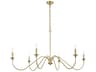 Elegant Lighting Rohan 6-Light Brass Candelabra Chandelier