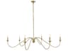 Elegant Lighting Rohan 6-Light Satin Gold Candelabra Chandelier