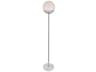Elegant Lighting Eclipse Chrome Floor Lamp with Frosted White Glass Shade