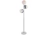 Elegant Lighting Eclipse Chrome Floor Lamp with Frosted White Glass Shade