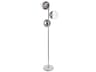 Elegant Lighting Eclipse Chrome Floor Lamp with Clear Glass Shade