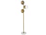 Elegant Lighting Eclipse Brass Floor Lamp with Clear Glass Shade
