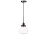 Elegant Lighting Lyle 1-Light Black Glass Mini Pendant