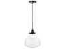 Elegant Lighting Lyle 1-Light Black Glass Mini Pendant