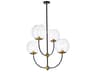 Elegant Lighting Lennon 4-Light Black And Brass Clear Glass Globe Chandelier