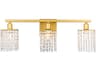 Elegant Lighting Phineas 3-Light Brass Crystal Vanity Light