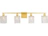 Elegant Lighting Phineas 4-Light Brass Crystal Vanity Light