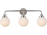Elegant Lighting Hanson 3-Light Polished Nickel And Frosted Shade Glass Vanity Light