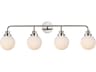 Elegant Lighting Hanson 4-Light Polished Nickel And Frosted Shade Glass Vanity Light