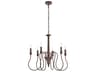 Elegant Lighting Flynx 6-Light Weathered Oak Brown Chandelier