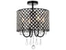 Elegant Lighting Elise 4-Light Black Crystal Drum Semi Flush Mount
