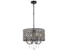Elegant Lighting Elise 4-Light Black Crystal Drum Chandelier
