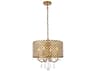 Elegant Lighting Elise 4-Light Brass Crystal Drum Chandelier