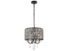 Elegant Lighting Elise 4-Light Black Crystal Drum Chandelier