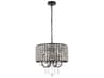 Elegant Lighting Elise 4-Light Black Crystal Drum Chandelier