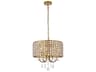 Elegant Lighting Elise 4-Light Brass Crystal Drum Chandelier