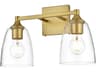 Elegant Lighting Gianni 2-Light Brass Glass Vanity Light