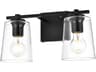Elegant Lighting Kacey 2-Light Black Glass Vanity Light